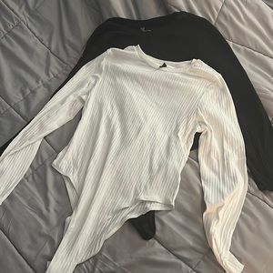 SHEIN black and white long sleeve bodysuits